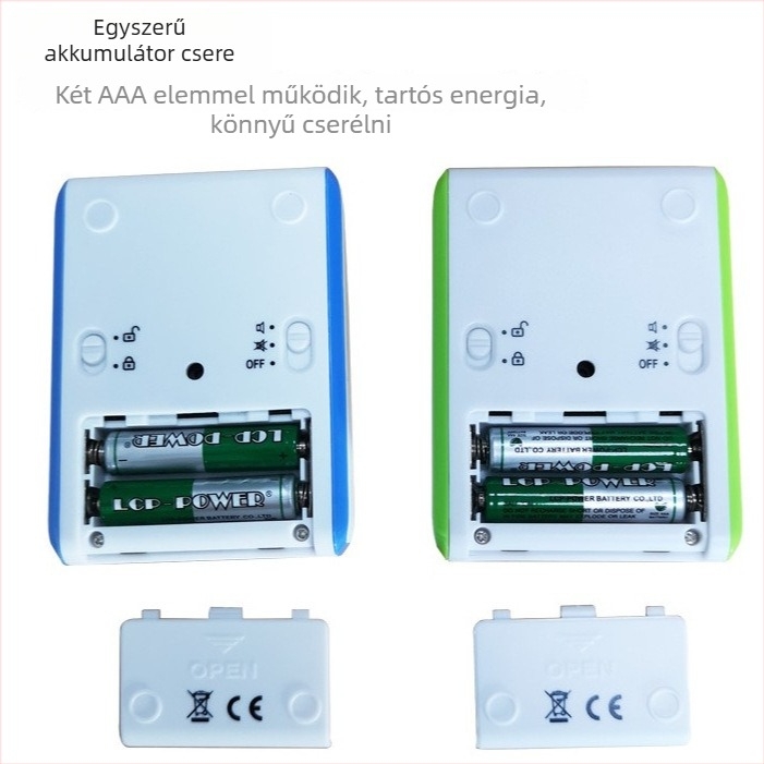 Mechanikus ciklusidőző mutatós kijelzővel, műanyag házzal, akkumulátoros működés, rajzfilm dizájn