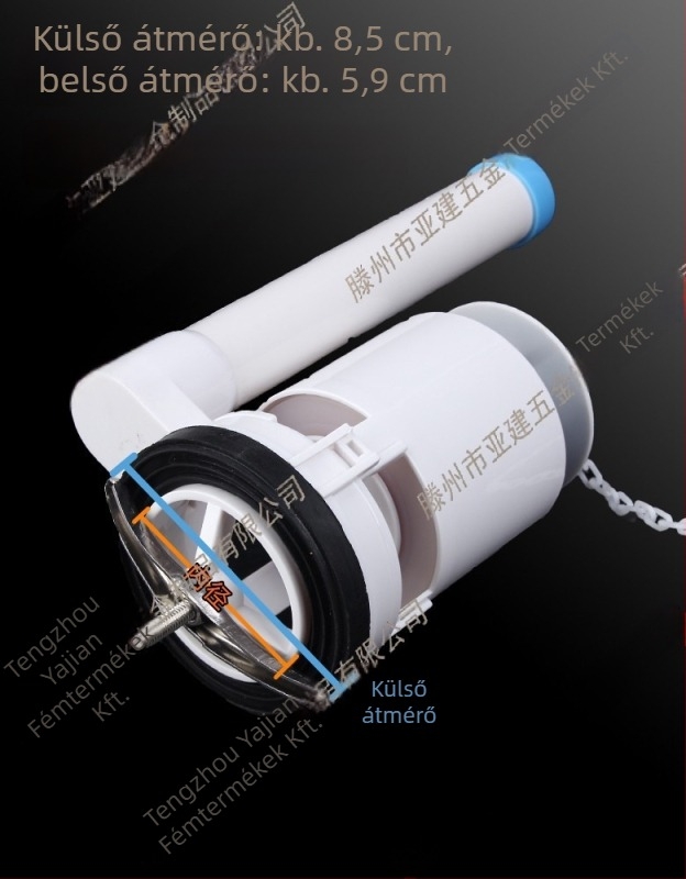 Toalett vízbetöltő szelep — univerzális, oldalsó gombos, klasszikus tartály öblítéshez, termékkód 6836087294801, telepítési szolgáltatás elérhető