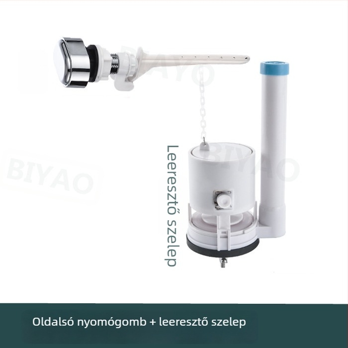 Toalett vízbetöltő szelep — univerzális, oldalsó gombos, klasszikus tartály öblítéshez, termékkód 6836087294801, telepítési szolgáltatás elérhető