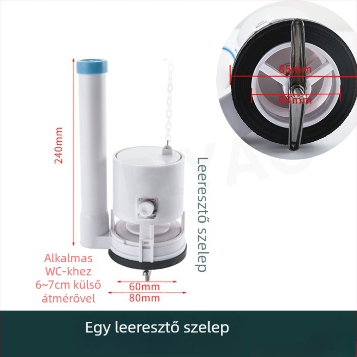 Toalett vízbetöltő szelep — univerzális, oldalsó gombos, klasszikus tartály öblítéshez, termékkód 6836087294801, telepítési szolgáltatás elérhető