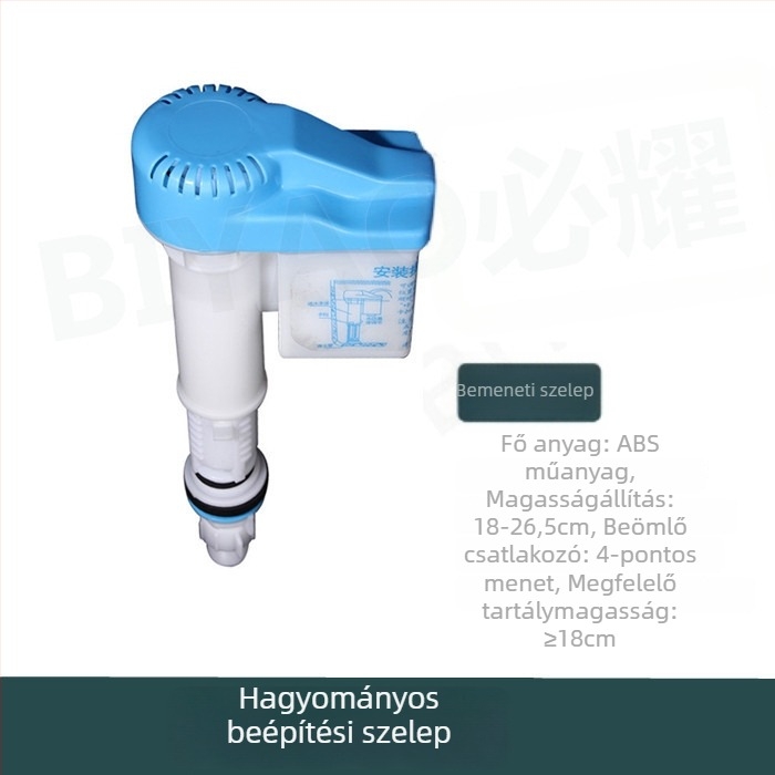 Toalett vízbetöltő szelep — univerzális, oldalsó gombos, klasszikus tartály öblítéshez, termékkód 6836087294801, telepítési szolgáltatás elérhető