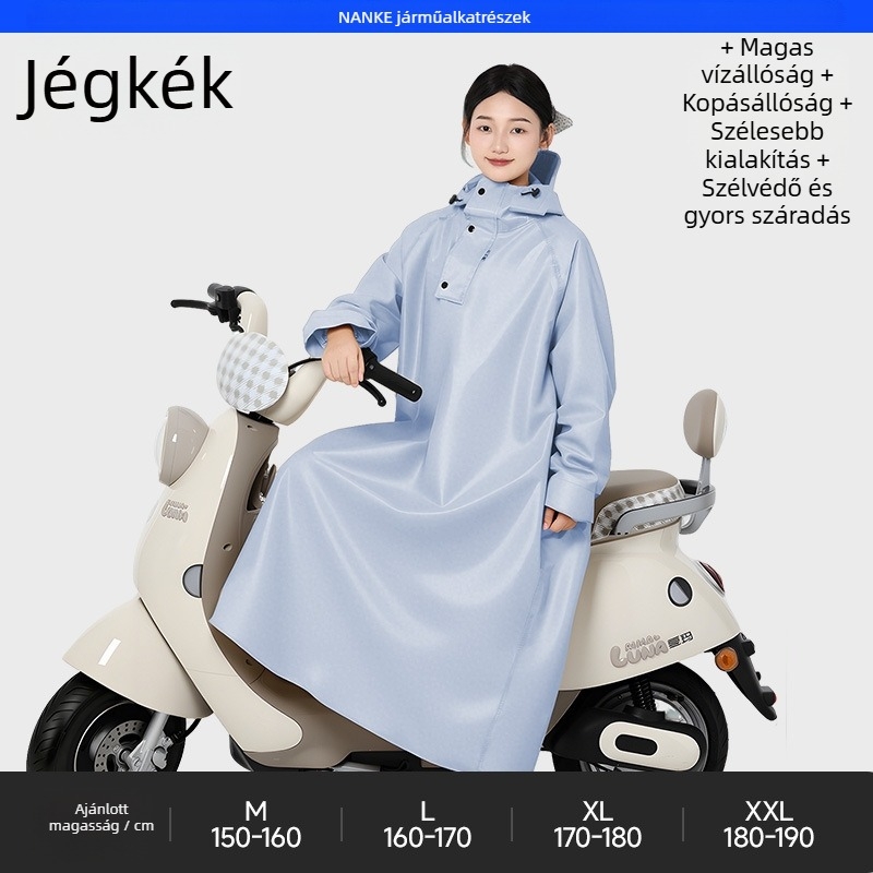 Felnőtt teljes testet fedő esőponcsó elektromos rollerre és motorkerékpárra — PVC anyag PU bevonattal, 1 személyre