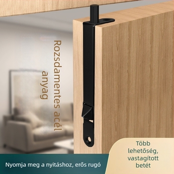 Tűzvédelmi kijárati ajtó zár — F típusú zár, rozsdamentes acél, polírozott felület, modern minimalista stílus