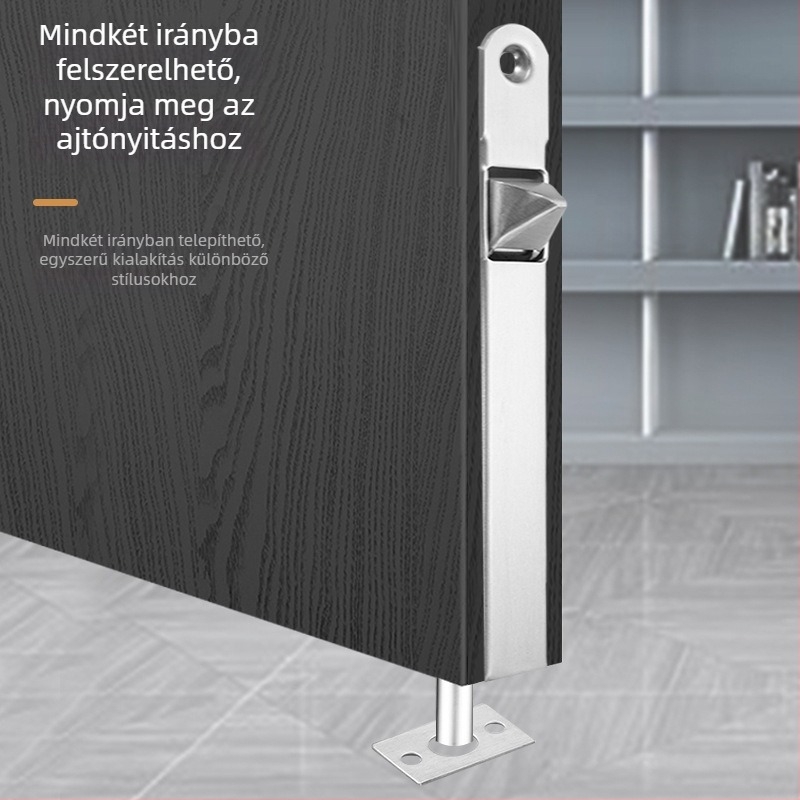 Tűzvédelmi kijárati ajtó zár — F típusú zár, rozsdamentes acél, polírozott felület, modern minimalista stílus