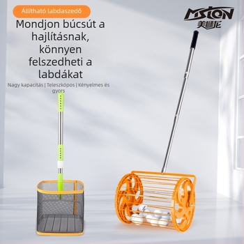 Meishulong automata visszahúzható labdagyűjtő asztali teniszezéshez, mobil görgős kosárral a gyűjtéshez és edzésre