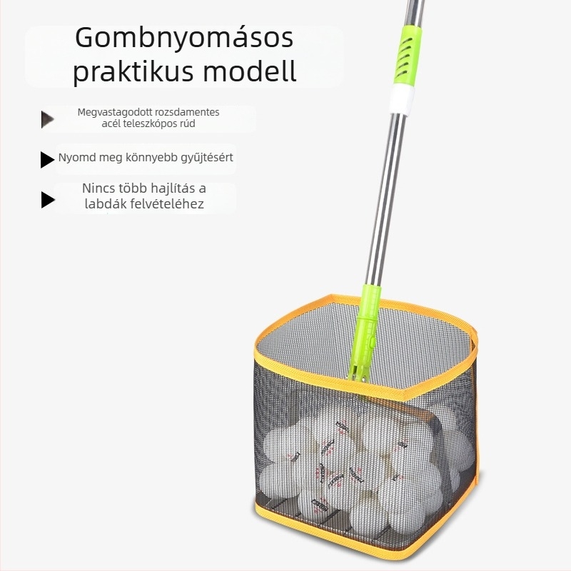 Meishulong automata visszahúzható labdagyűjtő asztali teniszezéshez, mobil görgős kosárral a gyűjtéshez és edzésre
