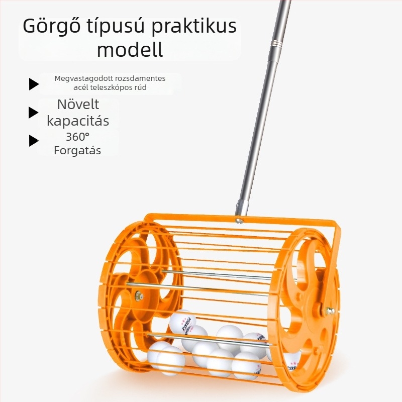 Meishulong automata visszahúzható labdagyűjtő asztali teniszezéshez, mobil görgős kosárral a gyűjtéshez és edzésre
