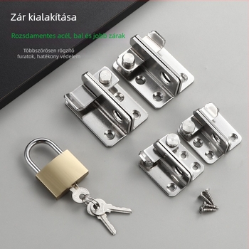 Rozsdamentes acél ajtócsap, A-típusú csap, SK-77, balra–jobbra nyitás, polírozott felület, modern minimalistStílus