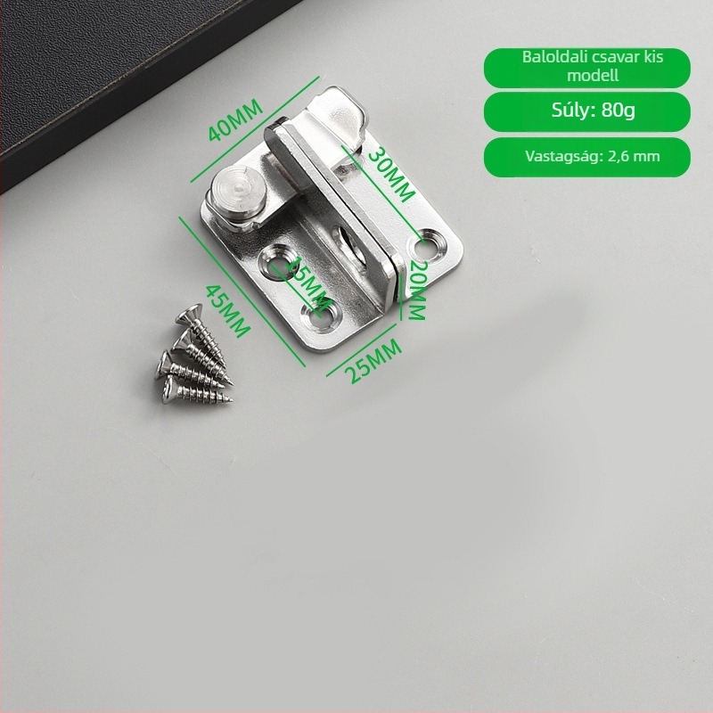 Rozsdamentes acél ajtócsap, A-típusú csap, SK-77, balra–jobbra nyitás, polírozott felület, modern minimalistStílus