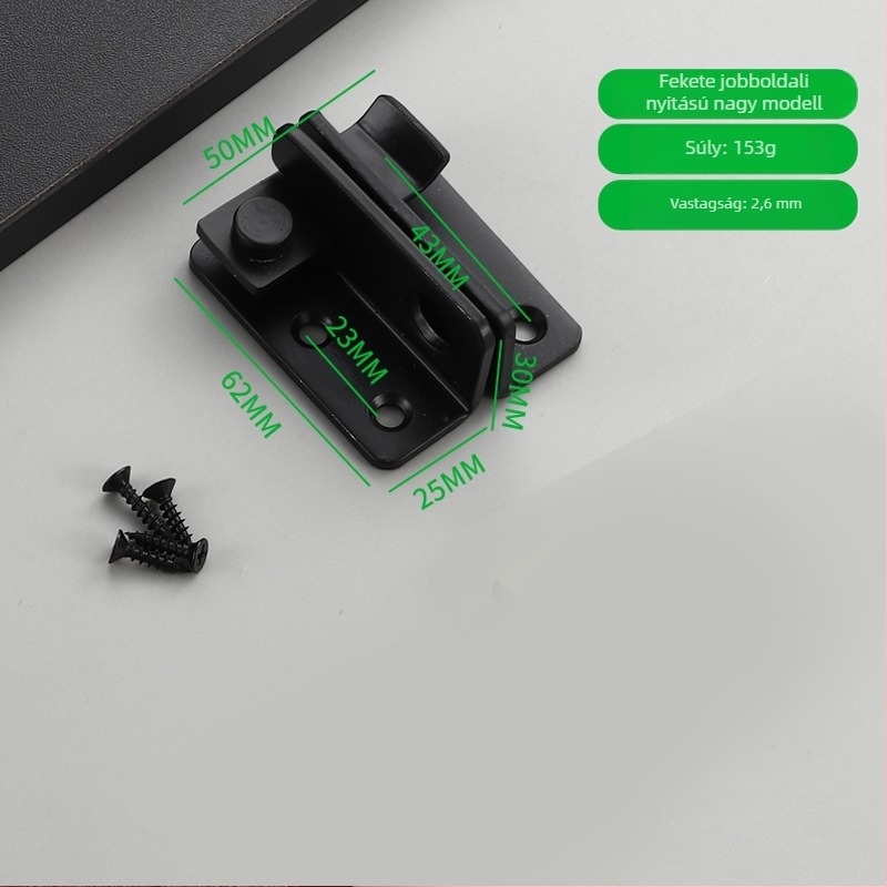 Rozsdamentes acél ajtócsap, A-típusú csap, SK-77, balra–jobbra nyitás, polírozott felület, modern minimalistStílus