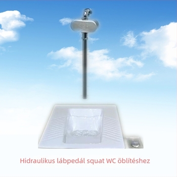 Hat egyben: rejtett hidraulikus lábpedálos öblítő szelep a squat vécéhez, és nyilvános hidraulikus pedálos öblítő, modell 9633, CE tanúsítvány