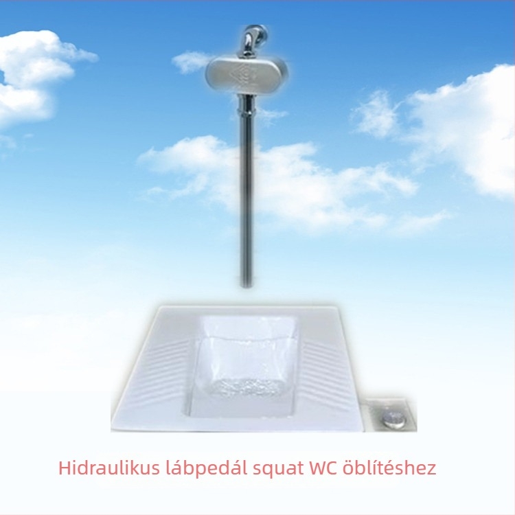 Hat egyben: rejtett hidraulikus lábpedálos öblítő szelep a squat vécéhez, és nyilvános hidraulikus pedálos öblítő, modell 9633, CE tanúsítvány