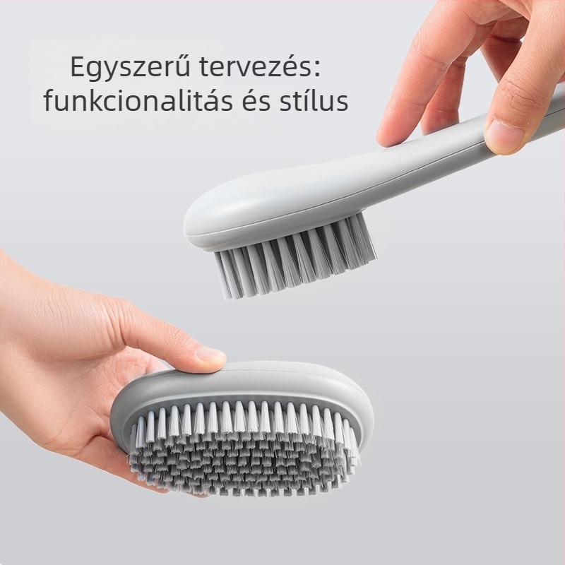 Hosszú nyeletű tisztító ecset, kemény sörtékkel, nem hullik a szál, műanyag kivitelben, fürdőszobai és mosási felhasználásra