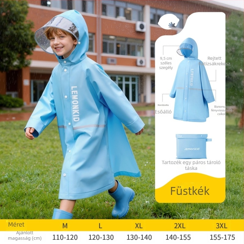 Lemon Baby Gyerekeknek szóló esőponcsó hátizsákkal, EVA anyag, Uniszex
