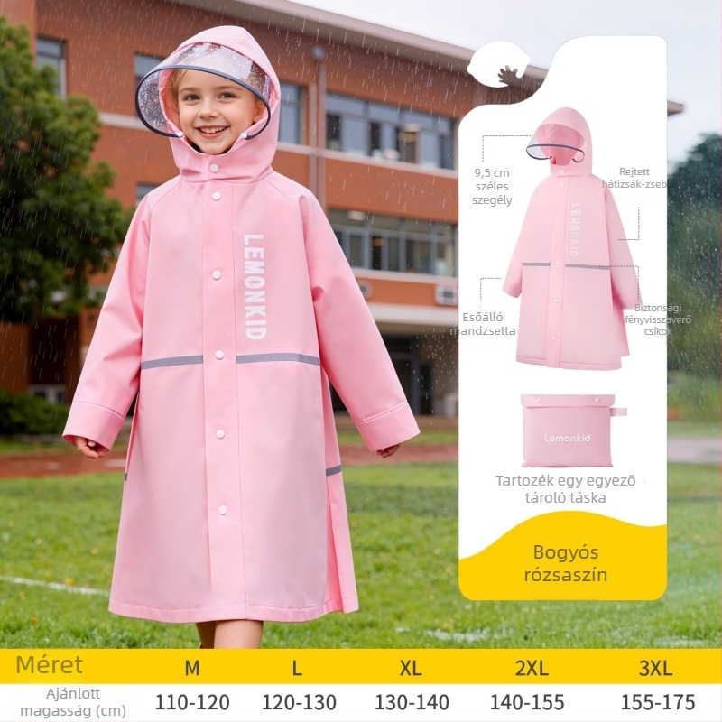 Lemon Baby Gyerekeknek szóló esőponcsó hátizsákkal, EVA anyag, Uniszex