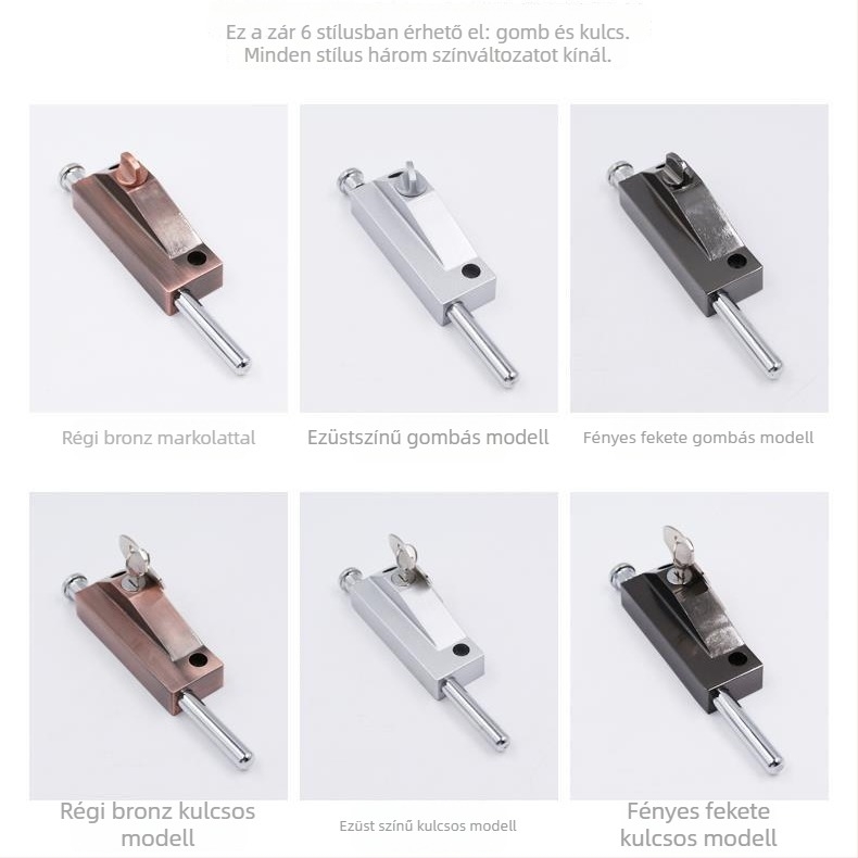 Forgóajtó zár keret ajtókhoz, alumínium ötvözet, spray bevonat, modern egyszerű stílus