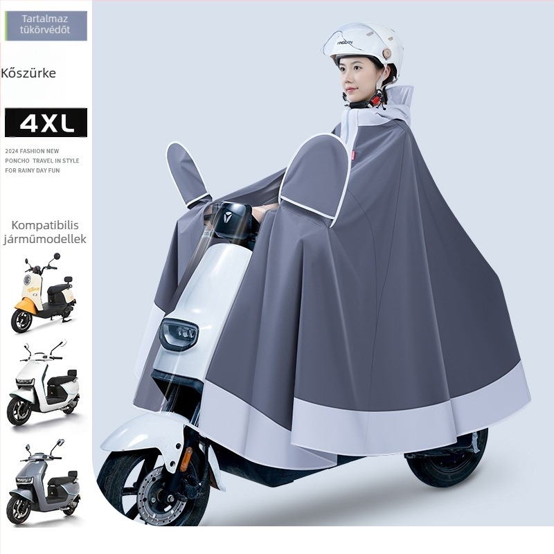 Egyrészes esőponcsó felnőtteknek, kerékpár/motorozáshoz, pongee anyag, PU vízálló réteg
