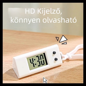Mini digitális óra diákoknak – elektronikus mozgás, numerikus kijelző, ovális műanyag ház, modell 38D