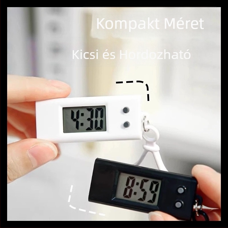 Mini digitális óra diákoknak – elektronikus mozgás, numerikus kijelző, ovális műanyag ház, modell 38D