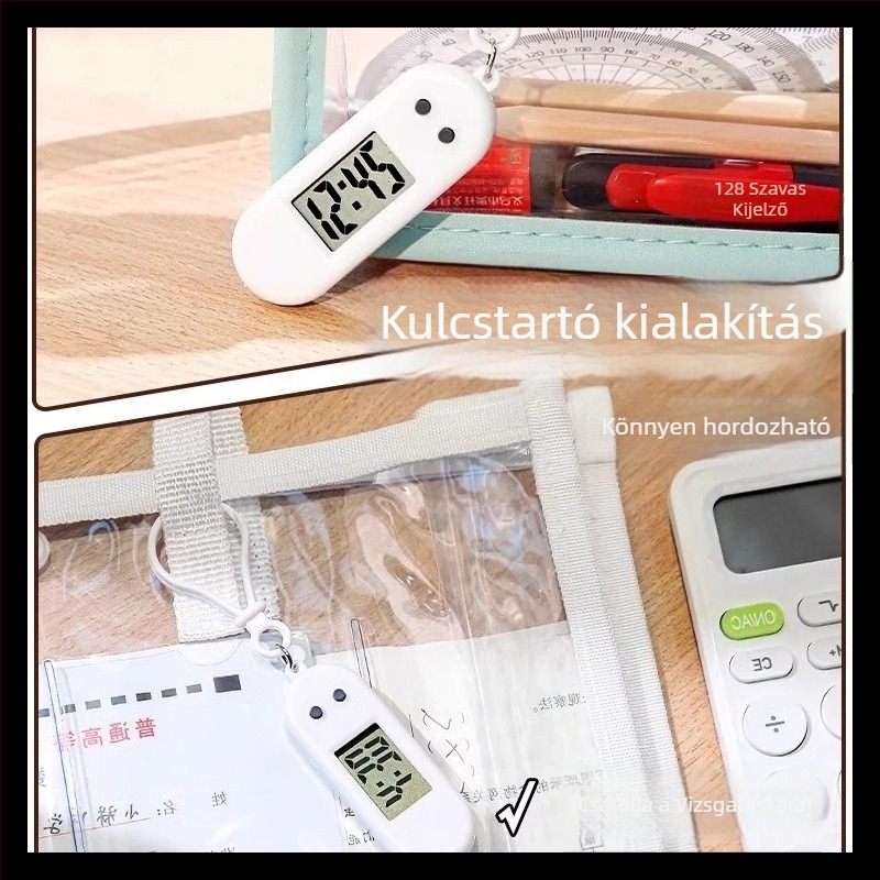 Mini digitális óra diákoknak – elektronikus mozgás, numerikus kijelző, ovális műanyag ház, modell 38D