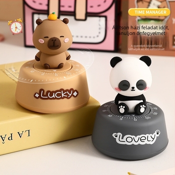 Kapibara asztali időzítő — Rainbow Class, ABS elektronikus kiegészítő, félig manuális tervezés, aranyos asztali dekor az időgazdálkodáshoz