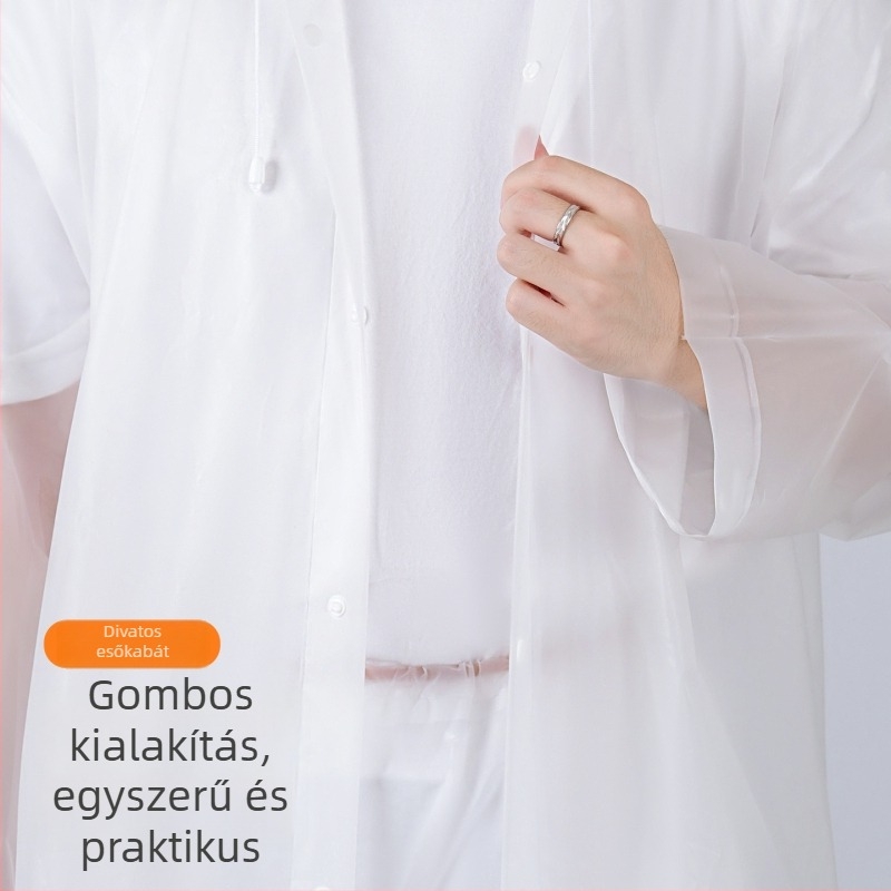 Elválasztott esőkabát és nadrág EVA anyagból – teljes testvédő eső elleni védelem kempingezéshez, raftinghoz és kerékpározáshoz; újrahasználható
