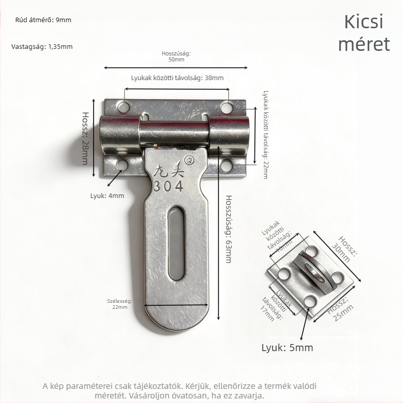 Longmei 304 rozsdamentes acélból készült F-típusú zárlemez, elektroplatált felülettel, modern letisztult stílus