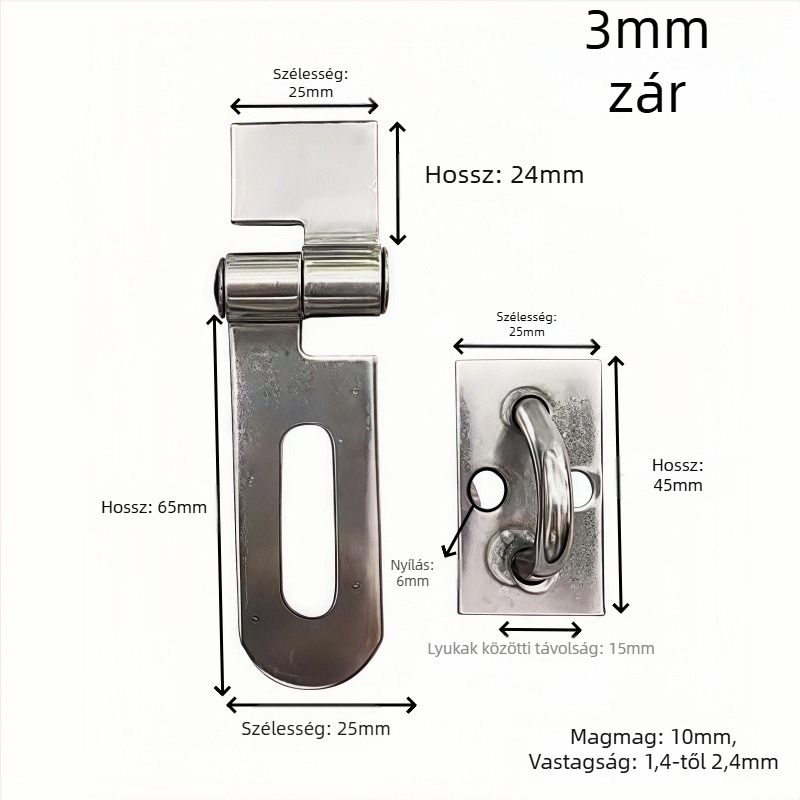 Longmei 304 rozsdamentes acélból készült F-típusú zárlemez, elektroplatált felülettel, modern letisztult stílus