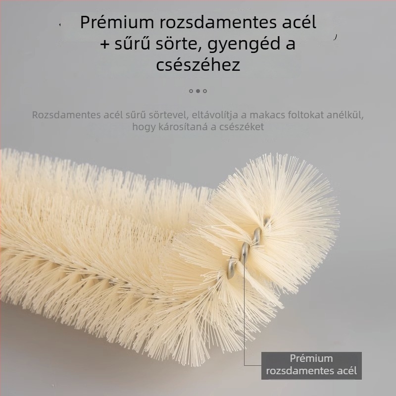 Bögre- és üvegtisztító kefe hosszú nyéllel, szójatej blenderhez, sarkok nélküli tisztítás