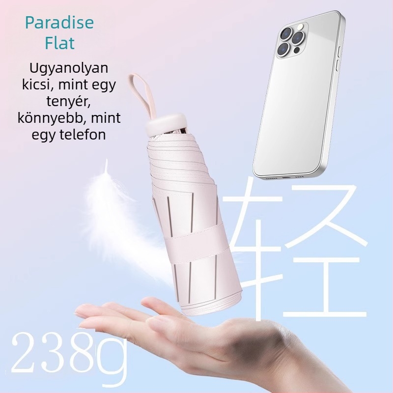 Heaven Napernyő - Összecsukható, Kétfunkciós, UPF50+ UV védelem, Poliészter anyag, Acél bordák, 7 bordák