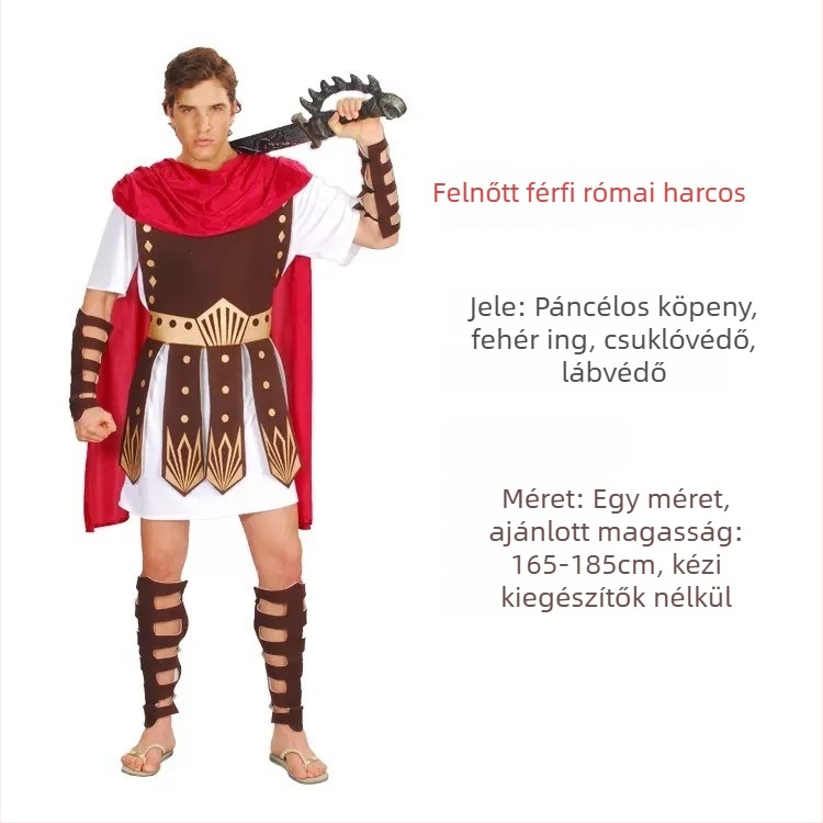 Cosplay jelmez: Ókori római harcos Halloweenre, Uniszex, Poliészter, Játék és szerepjáték célokra