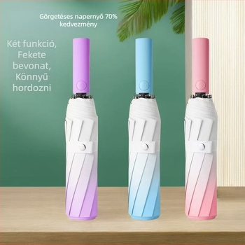 Háromrészes esernyő, fél-automata nyitás, automatikus zárás, pongee anyag, UPF >50, 8 bordázat váz
