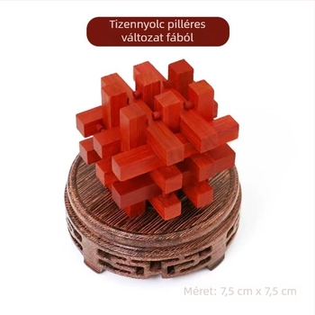 Fából készült Kongming/Luban puzzle gyerekeknek 4–6 évesek, kognitív fejlődés, szétszedés és összerakás