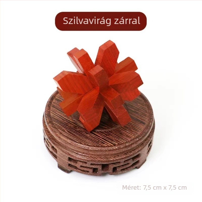 Fából készült Kongming/Luban puzzle gyerekeknek 4–6 évesek, kognitív fejlődés, szétszedés és összerakás