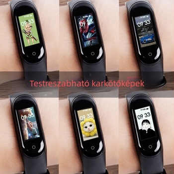 M4 okos karkötő időjárásfigyelővel, riasztás, lépésszámláló, Bluetooth, Android-kompatibilis, 7–14 napos akkumulátor