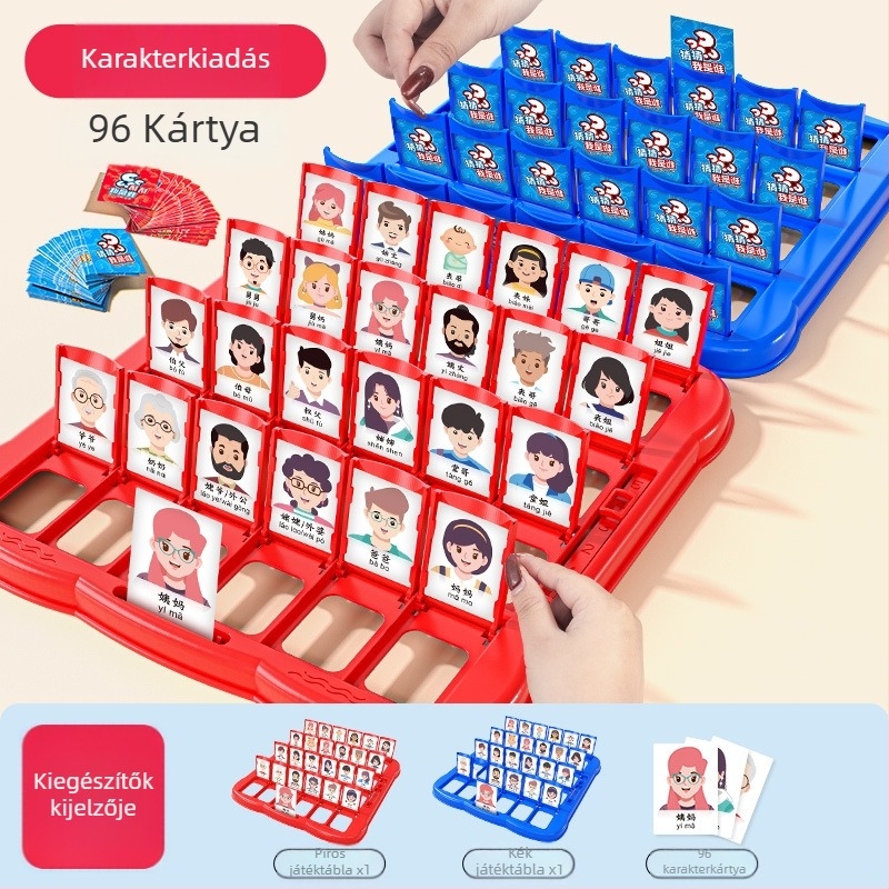 Műanyag kétjátékos asztali kártyajáték – Találd ki a kártyák karaktereit, szülő-gyermek interaktív logikai játék