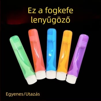 Összecsukható fogkefe puha sörtékkel – hordozható műanyag utazó fogkefe, újrahasználható