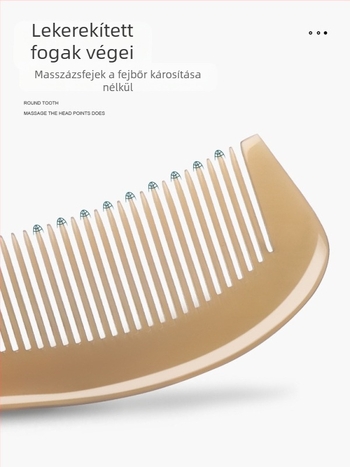 Mu Yi Ke bivaly szarv fésű férfiaknak és nőknek - antistatikus, meridián fejmasszázs, hossz 15–20 cm