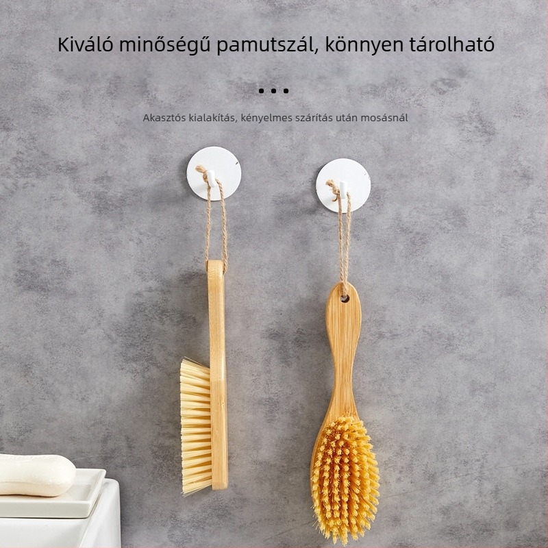 Hosszú nyeletű ruhatisztító ecset, kemény sörtékkel, bambusz és PET