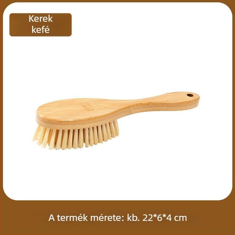 Hosszú nyeletű ruhatisztító ecset, kemény sörtékkel, bambusz és PET