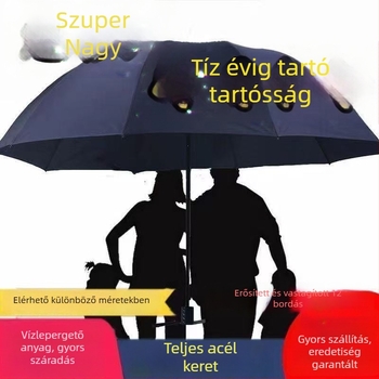 Háromrészes összecsukható esernyő 12 bordával, kézi nyitású, UPF30+ UV védelem, váz ötvözetből és oszlop alumíniumötvözetből, bevont szövet