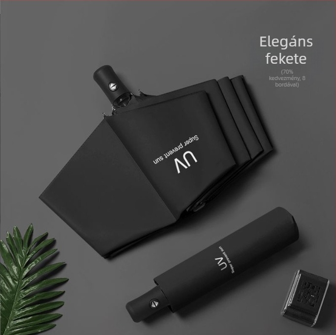 Teljesen automata vinil esernyő, napvédő összecsukható üzleti esernyő, megerősített nap- és eső esernyő, kettős használat