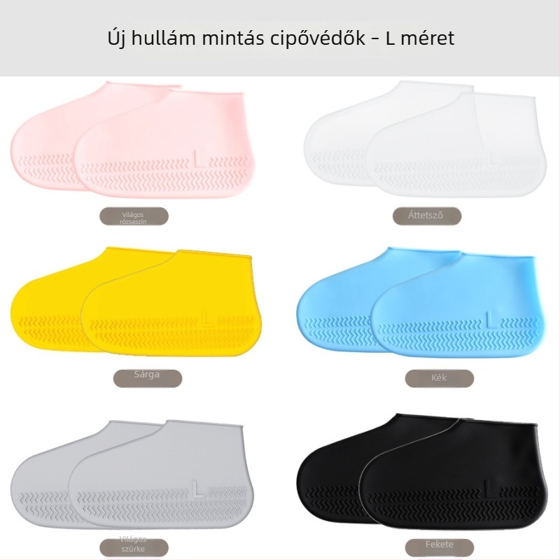 Szilikon esővédő cipőfedők, vízálló, vastagított, hordozható, felnőttek és gyerekek számára, kültéri használatra