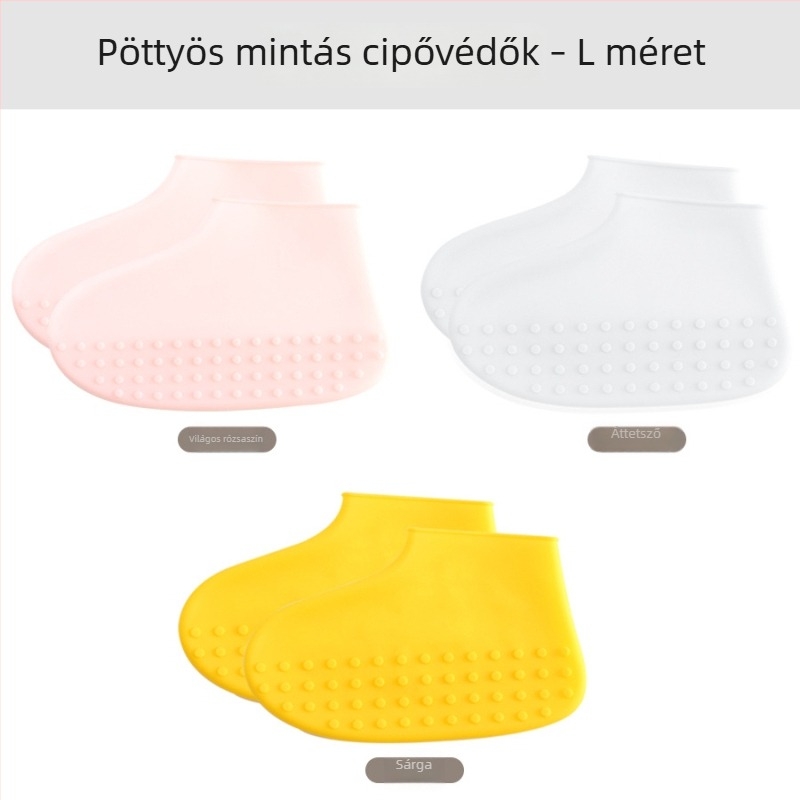 Szilikon esővédő cipőfedők, vízálló, vastagított, hordozható, felnőttek és gyerekek számára, kültéri használatra