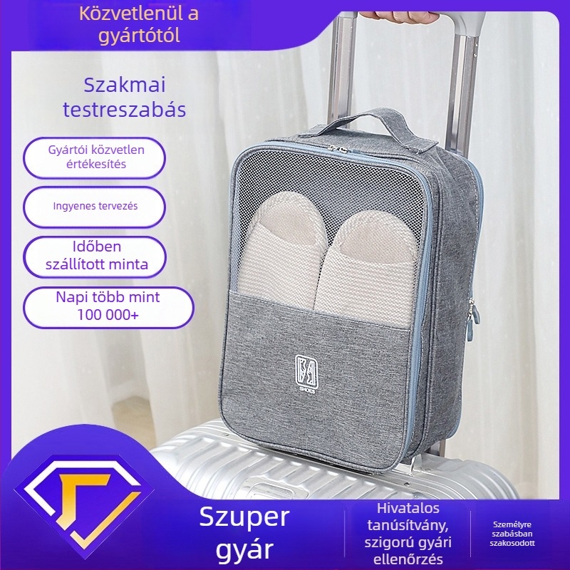 Utazócipő védő táska, vízálló és koszálló, modern letisztult stílus, testreszabható