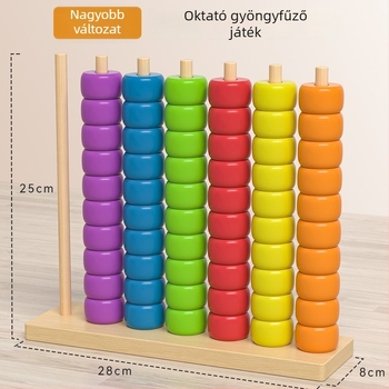 Fából készült Montessori oktatási asztali játék 4–6 éves gyerekeknek — puzzle, interakció, logikai gondolkodás és szellemi fejlődés
