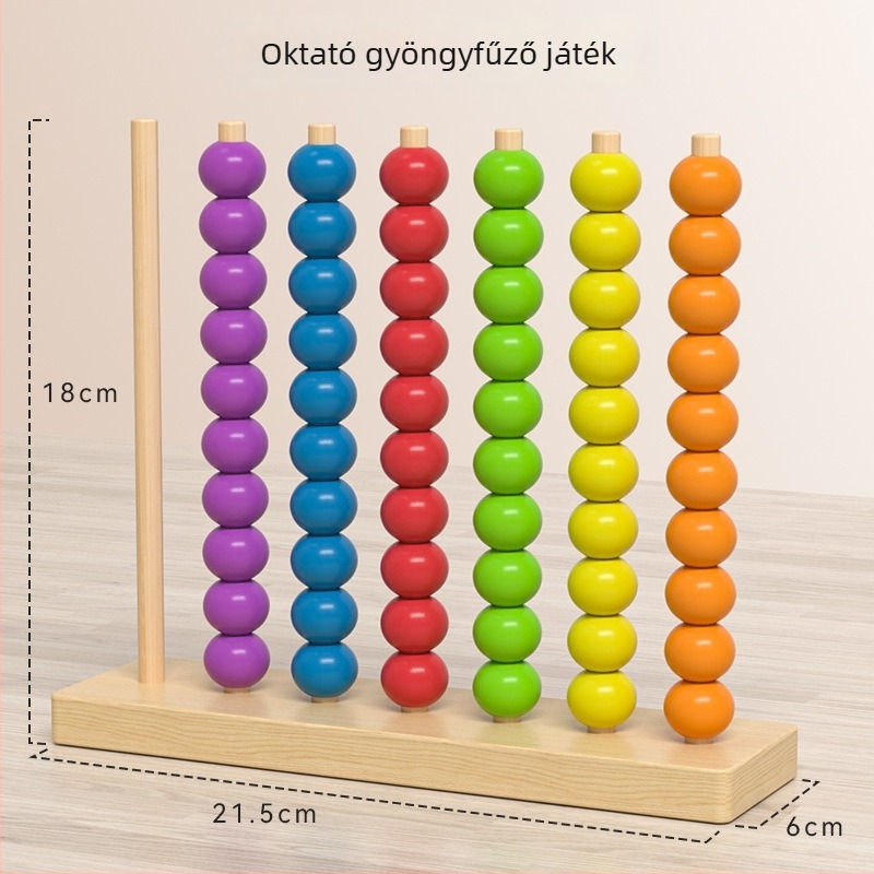 Fából készült Montessori oktatási asztali játék 4–6 éves gyerekeknek — puzzle, interakció, logikai gondolkodás és szellemi fejlődés