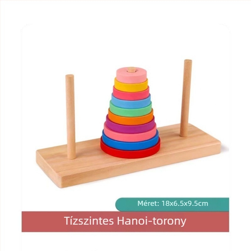 Fából készült Montessori oktatási asztali játék 4–6 éves gyerekeknek — puzzle, interakció, logikai gondolkodás és szellemi fejlődés