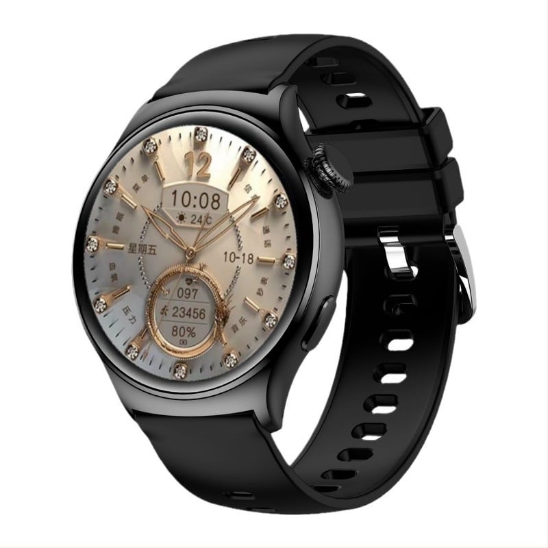 Okosóra nem invazív vércukor, vérnyomás, pulzus, vér oxigén-szint és húgysav monitorozással (Bluetooth hívások, NFC, 7-14 napos akkumulátor)