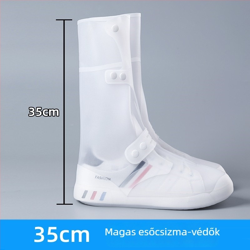 Magascsövű vízálló cipővédő, csúszásmentes, kopásálló, vastagított, férfiak és nők számára, esős napokra